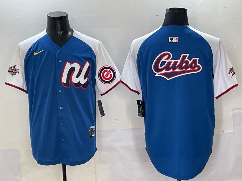 Men Chicago Cubs Blank Blue white All star 2025 Nike MLB Jersey style 02->chicago cubs->MLB Jersey